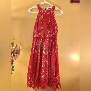 NWT red lace dress (double layered)